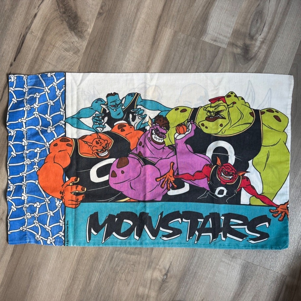 Vintage 1996 Space Jam Pillowcase Tune Squad Monstars Michael Jordan Looney Tune